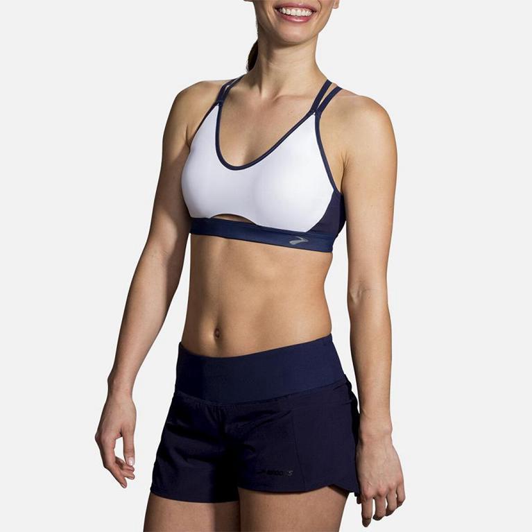 Brooks FastForward Free Running Bra - Women's - White (41356-UYRN)